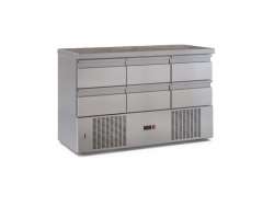 Ανοξείδωτο ψυγείο πάγκος συντήρηση PSM13560DM με 6 συρτάρια μηχανή κάτω