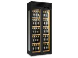 WINELUX 902 BLACK Βιτρίνα κρασιών με 2 ανοιγόμενες πόρτες