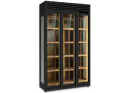WINELUX 135 BLACK Βιτρίνα κρασιών με 3 ανοιγόμενες πόρτες